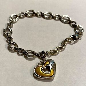 Brighton‎ silver and gold Love heart charm bracelet